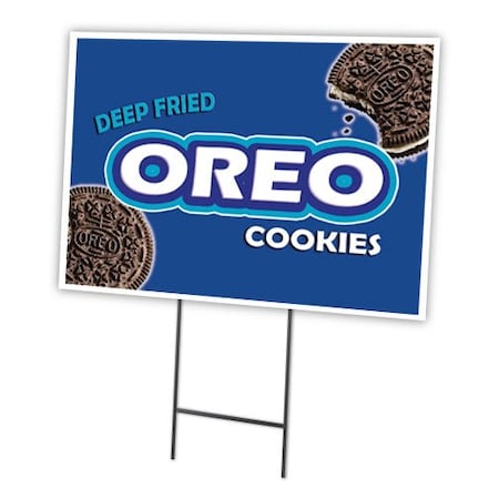 Signmission Deep Fried Oreo Yard Sign & Stake outdoor plastic coroplast window, C-2436 Deep Fried Oreo C-2436 Deep Fried Oreo